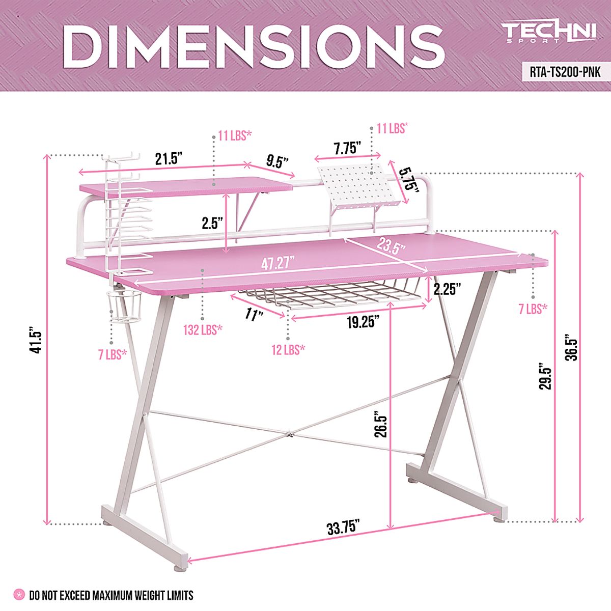 Eatoheim Pink Desk | Rooms to Go