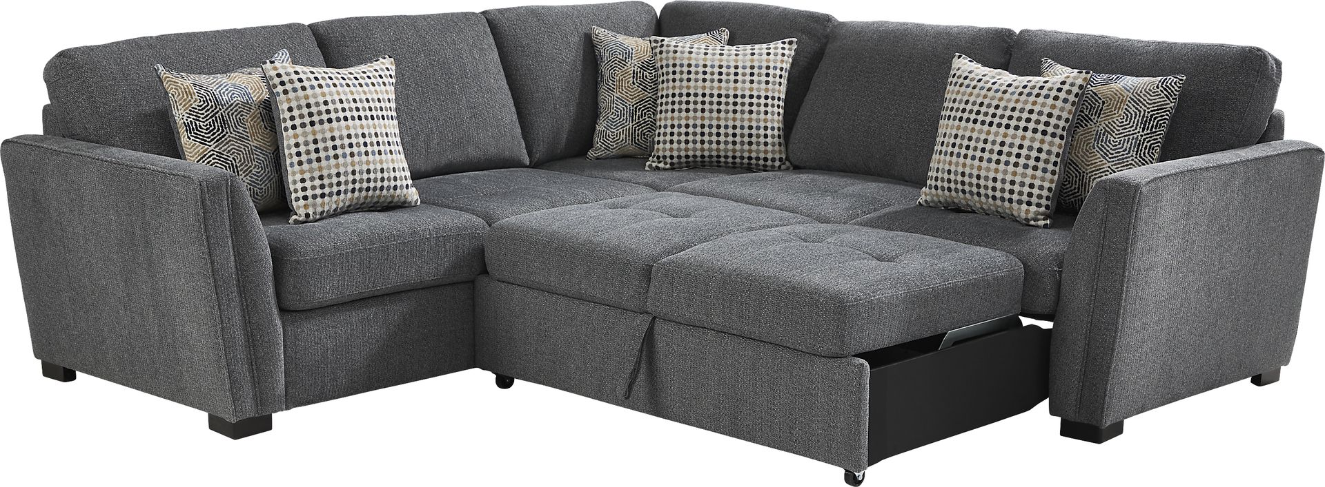 Eaton Heights Denim 2 Pc Sleeper Sectional - Image 3