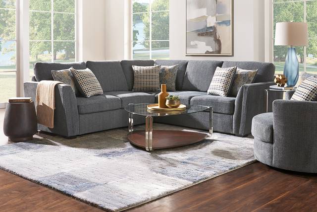 Eaton Heights Denim 2 Pc Sleeper Sectional - Thumbnail - Image 2