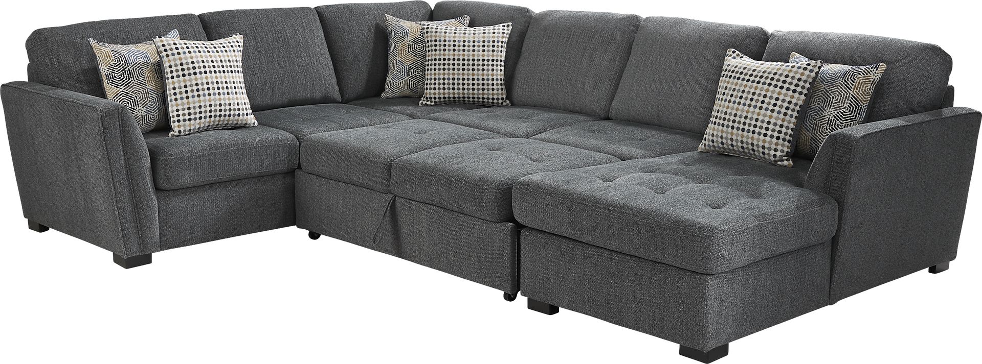 Eaton Heights Denim 3 Pc Sleeper Sectional - Image 3