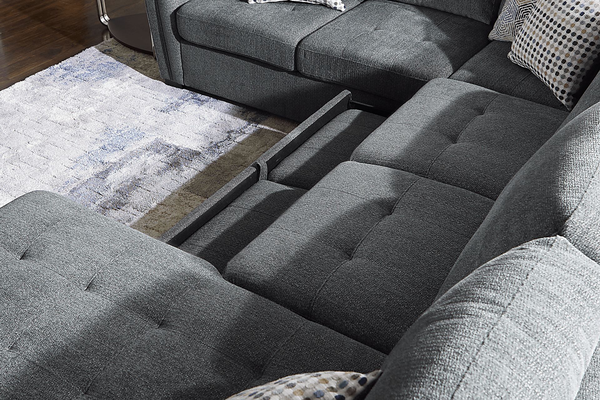 Eaton Heights Denim 3 Pc Sleeper Sectional - Image 5