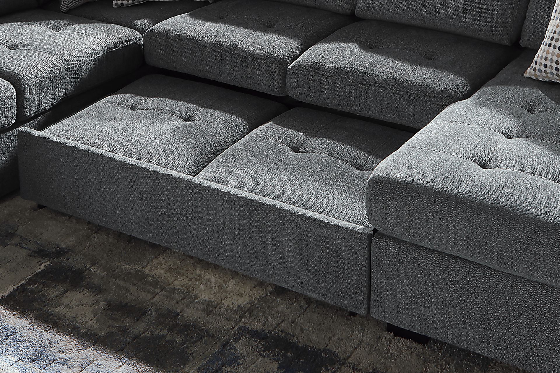 Eaton Heights Denim 3 Pc Sleeper Sectional - Image 7