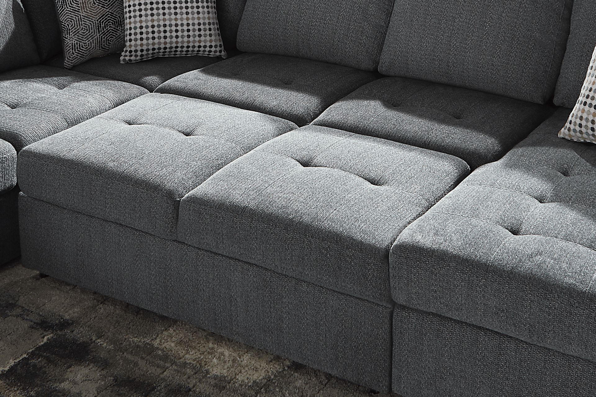 Eaton Heights Denim 3 Pc Sleeper Sectional - Image 8