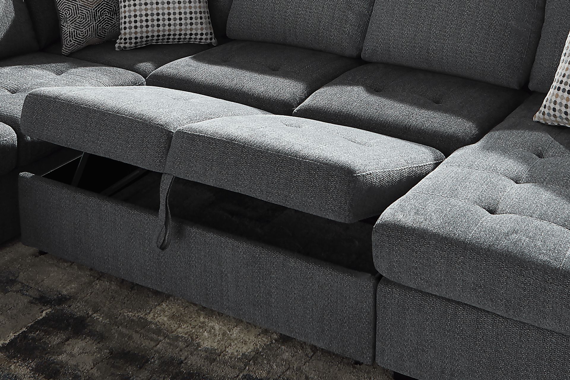 Eaton Heights Denim 3 Pc Sleeper Sectional - Image 9