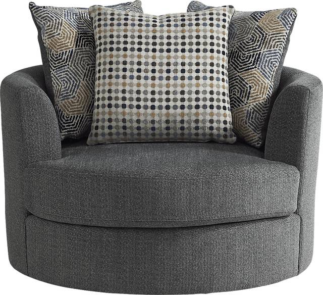 Eaton Heights Denim Accent Swivel Chair - Thumbnail - Image 1