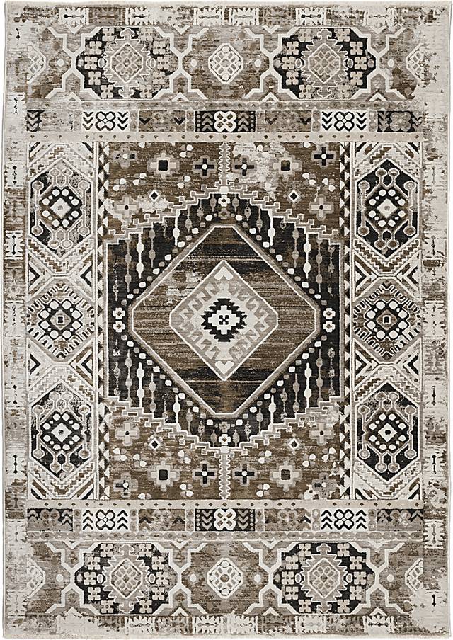 Eckrial Brown 7'9 x 10' Rug - Thumbnail - Image 1