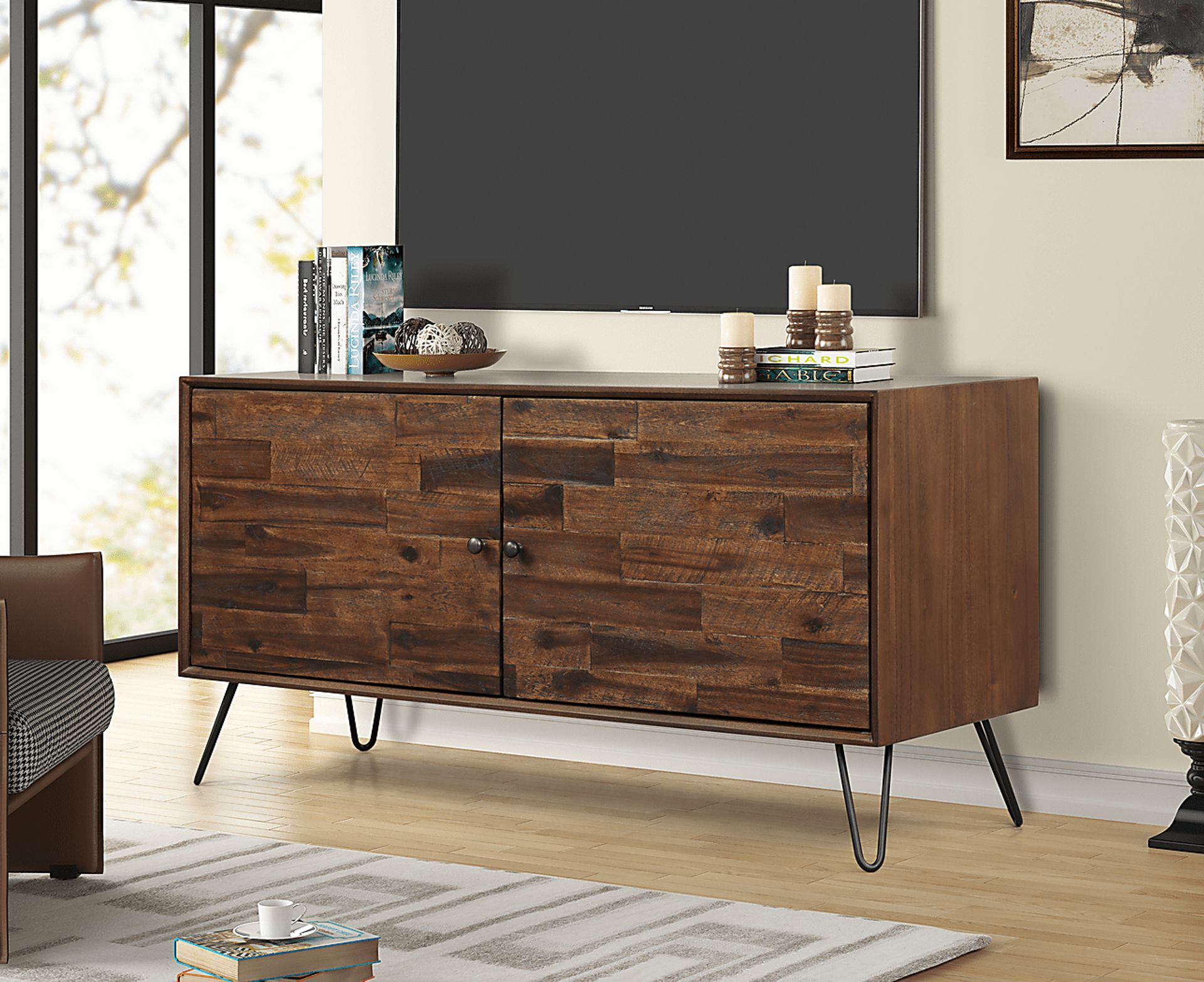 Eclanens Dark Brown 48 in. TV Console - Image 6