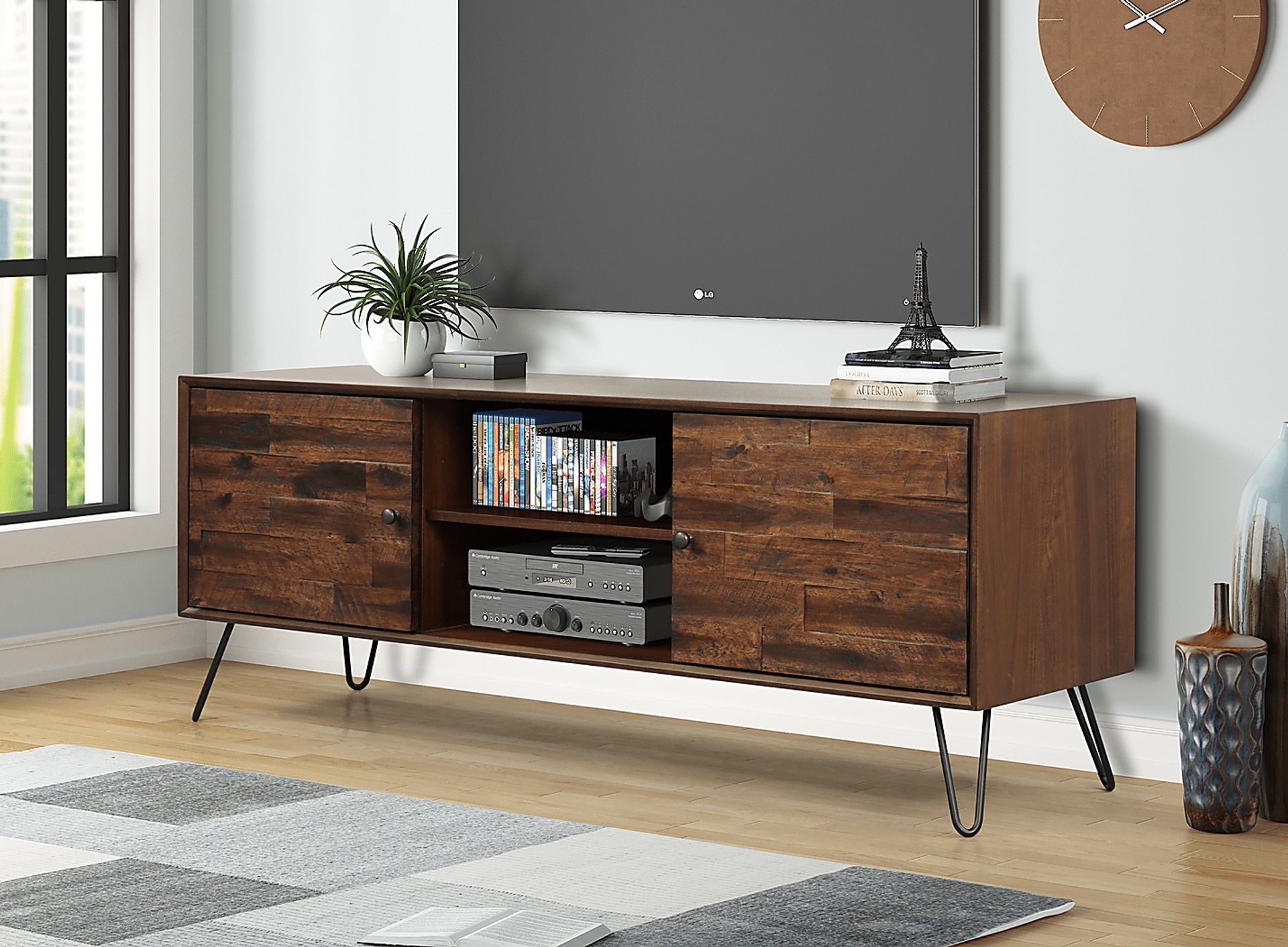 Eclanens Dark Brown 56 in. TV Console - Image 6