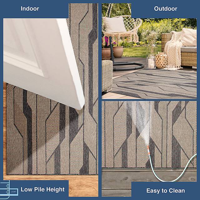 Ecrosia Taupe 6'6 x 9'4 Indoor/Outdoor Rug - Thumbnail - Image 4
