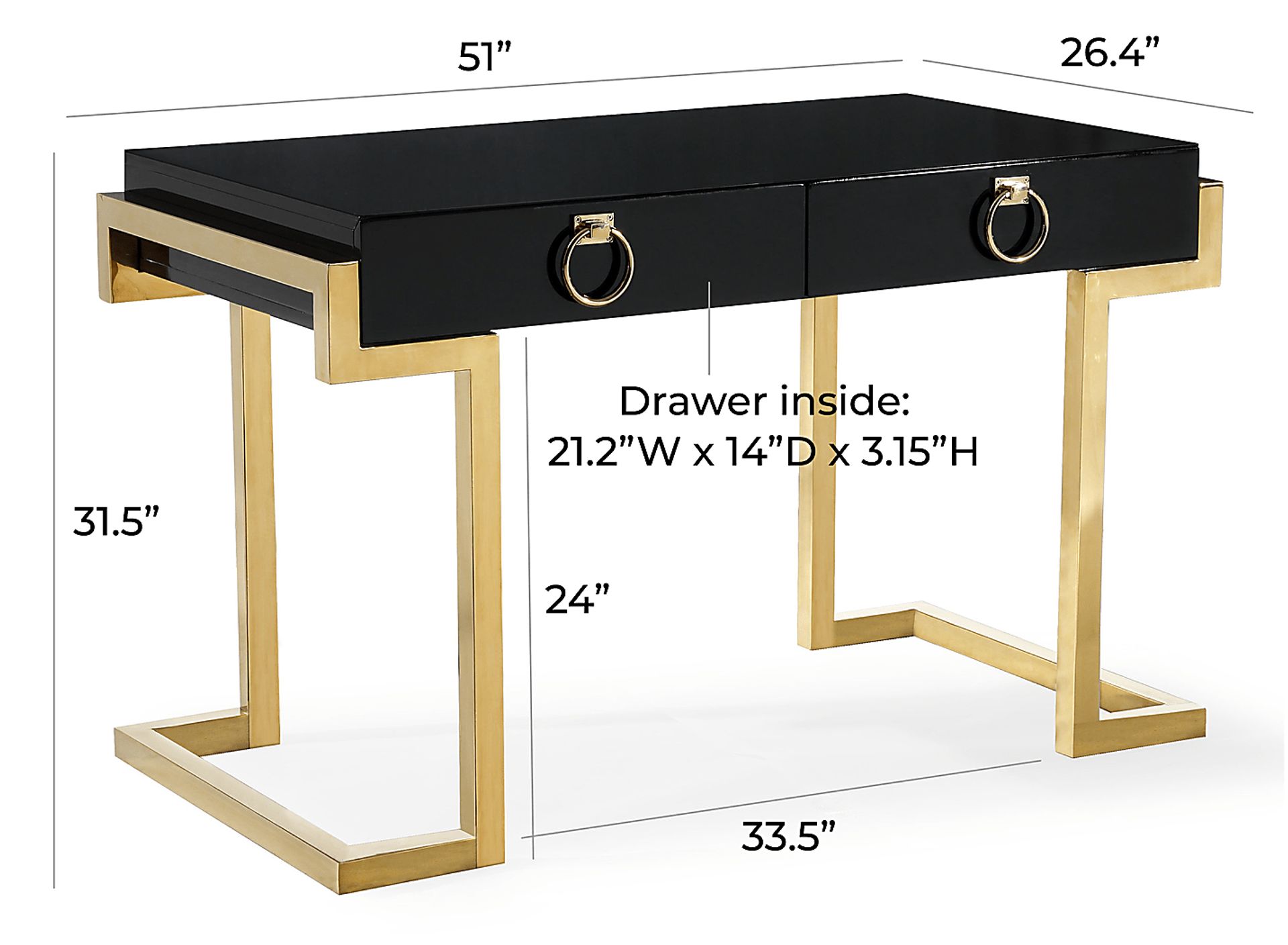 Edellan Black Desk - Image 7