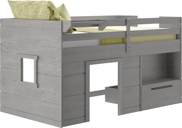 Kids Edenberry Gray Twin Loft Bed with 1 Drawer - Thumbnail - Image 2