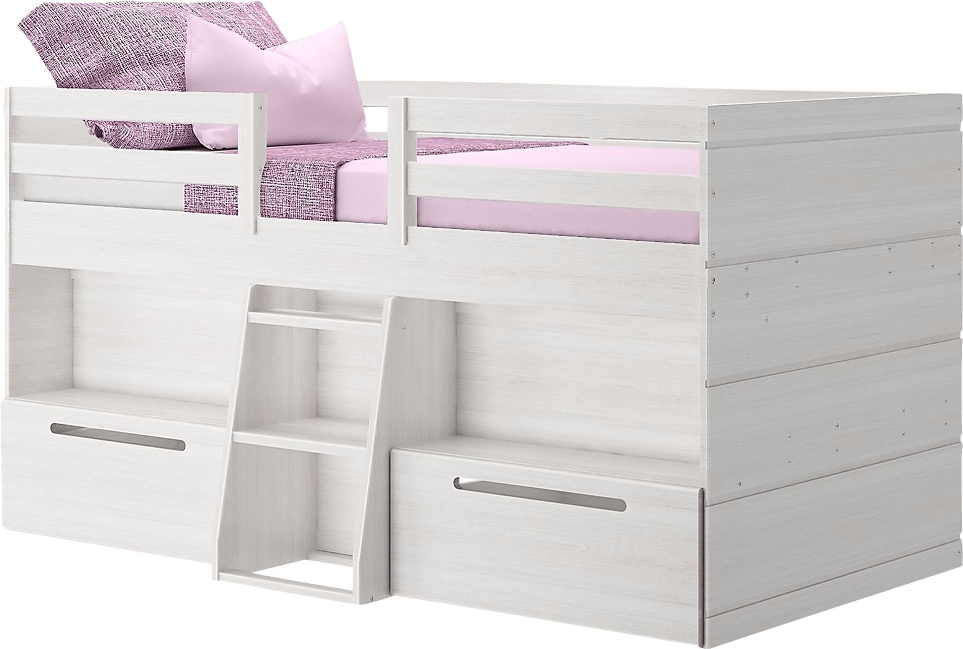 Kids Edenberry White Twin Loft Bed with 2 Drawers - Image 2