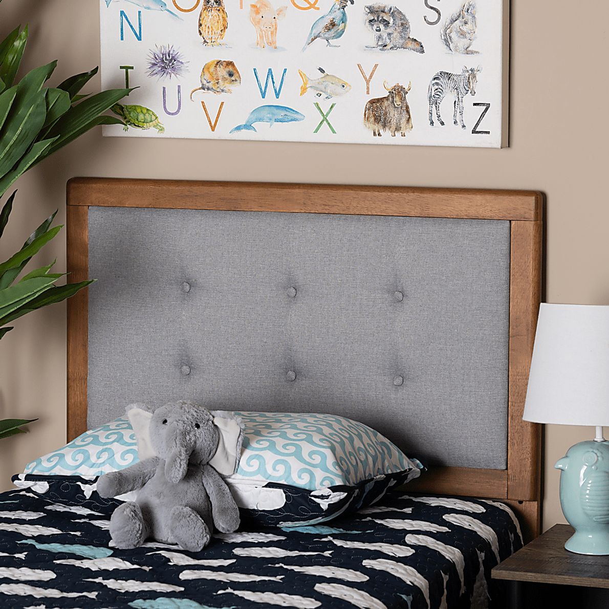 Edenboro Light Gray Twin Upholstered Headboard - Rooms To Go