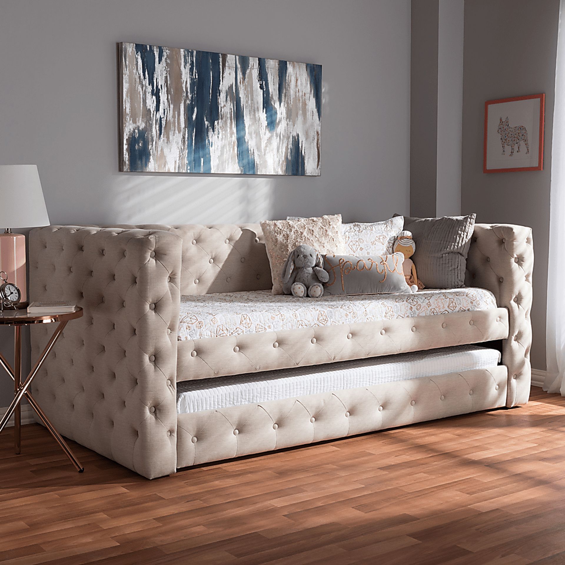 Edenbrook Beige Daybed with Trundle - Image 2