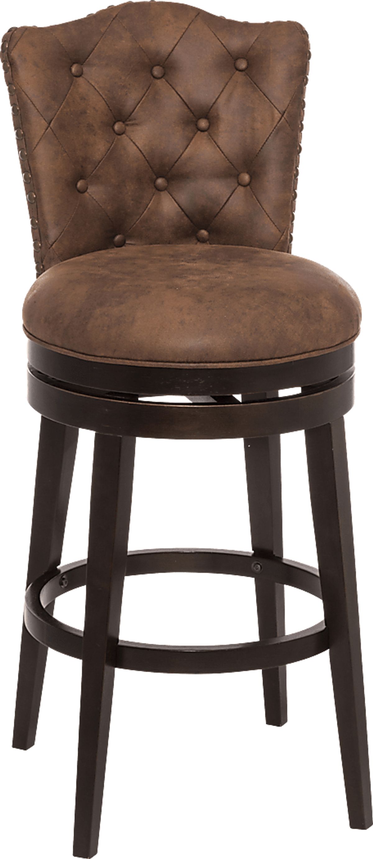 Edenwood Brown Dark Wood Swivel Barstool Rooms to Go
