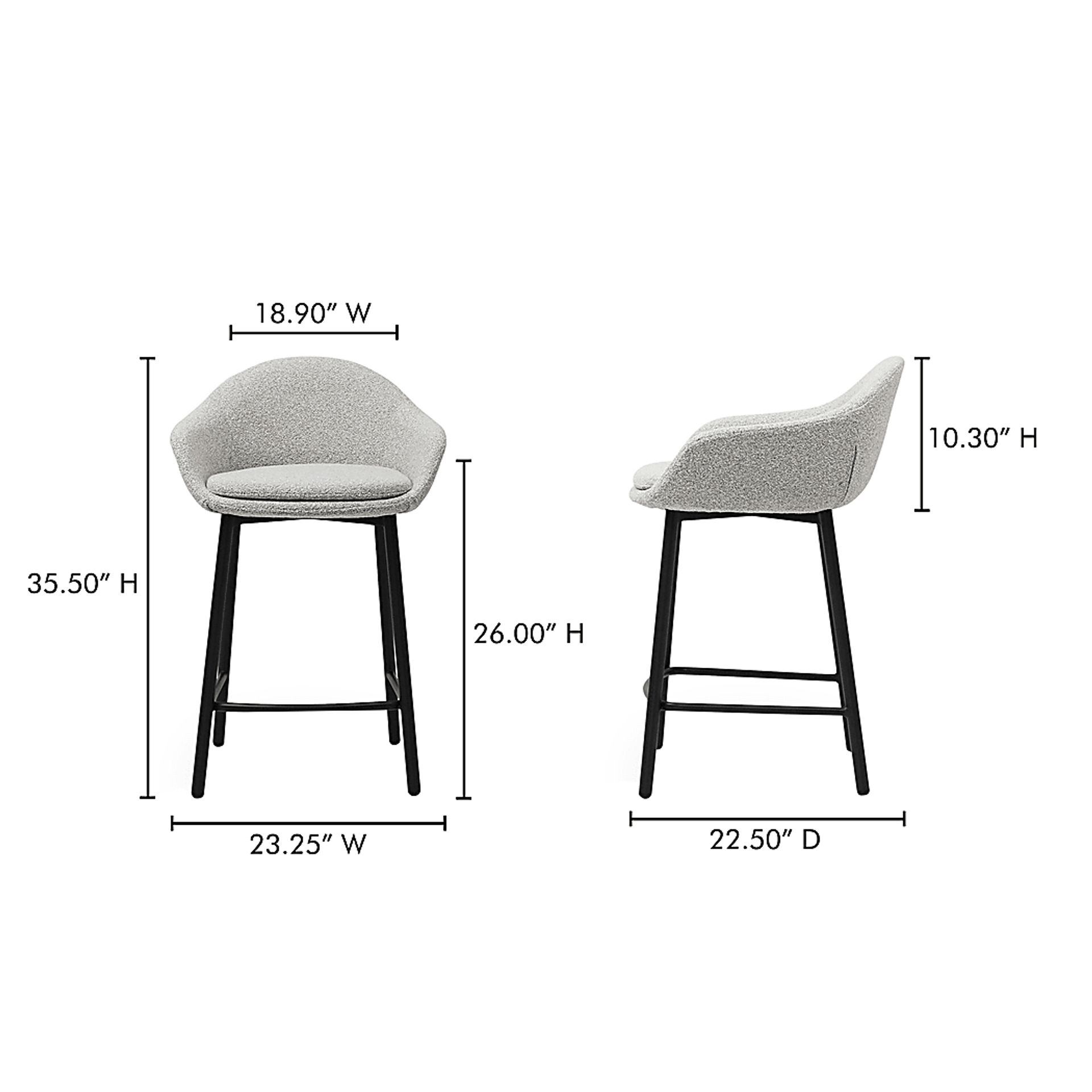 Edered Beige Counter Height Stool - Image 2