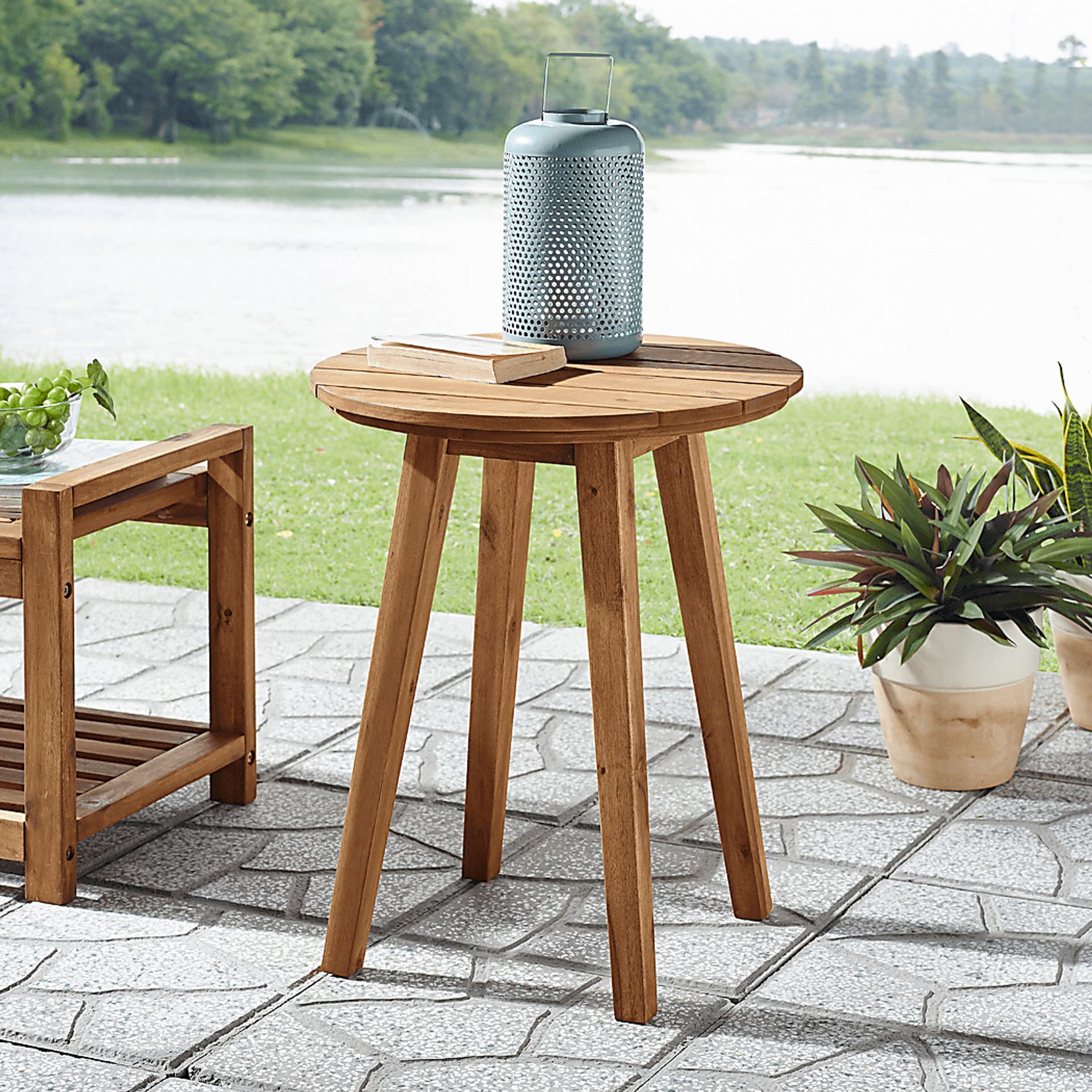 Ederville Brown Dark Wood Outdoor End Table | Rooms to Go