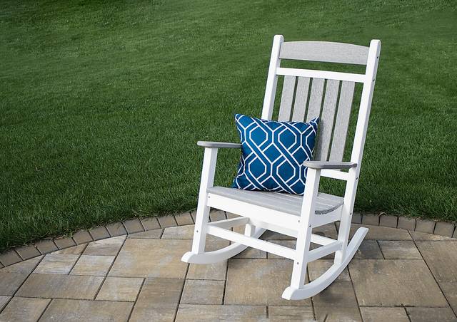 Edgarton Natural White and Granite Outdoor Rocker - Thumbnail - Image 3