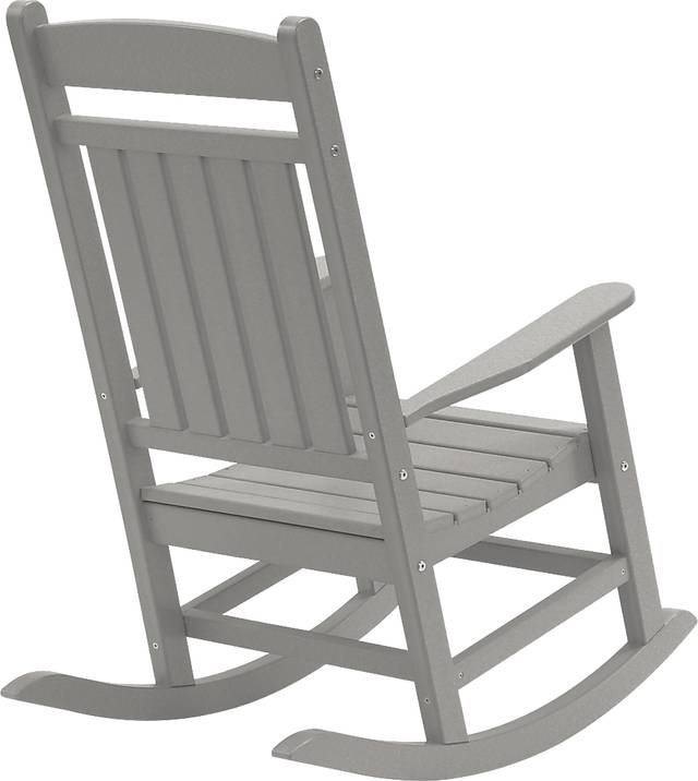 Edgarton Traditional Light Gray Outdoor Rocker - Thumbnail - Image 3