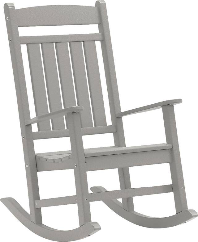 Edgarton Traditional Light Gray Outdoor Rocker - Thumbnail - Image 1