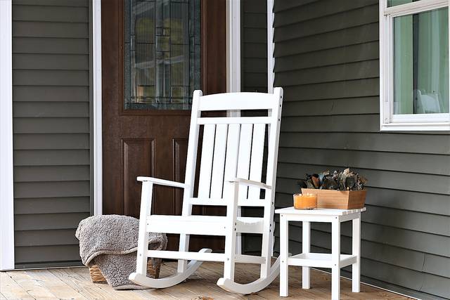 Edgarton Traditional White Outdoor Rocker - Thumbnail - Image 2