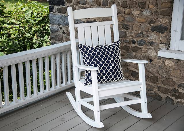 Edgarton Traditional White Outdoor Rocker - Thumbnail - Image 11