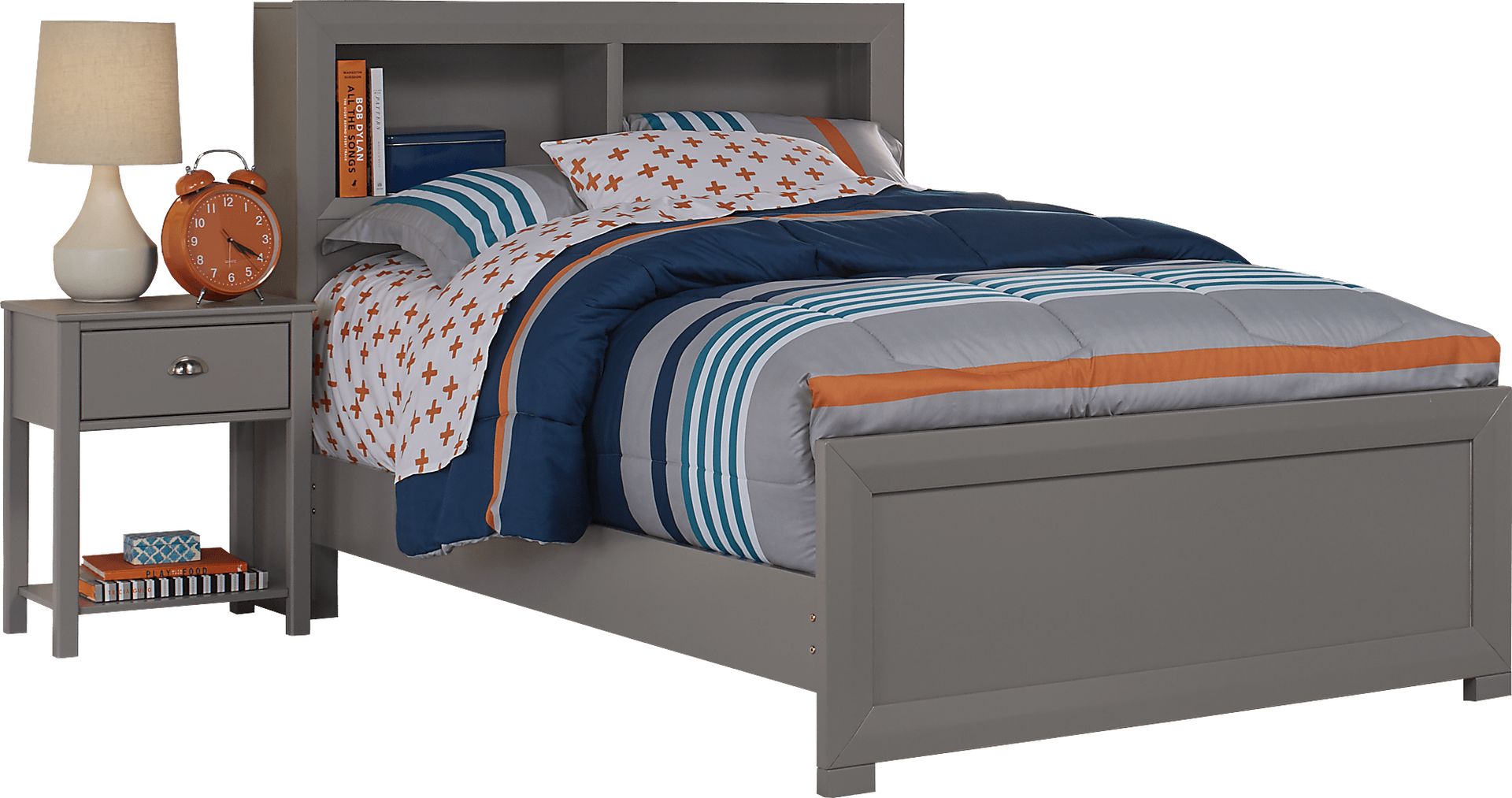 Kids Edgegrove Gray 2 Pc Full Bookcase Bedroom - Image 1