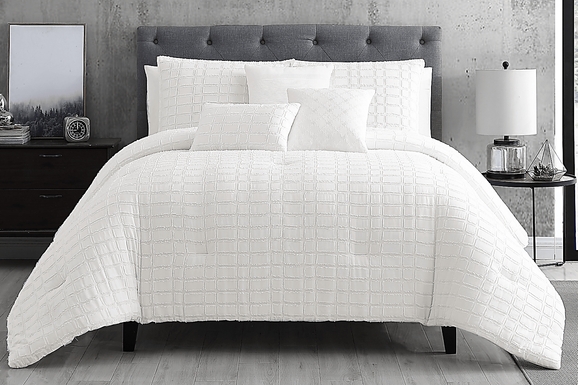 Edgenly White 6 Pc King Comforter Set