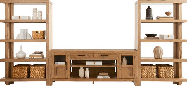 Edgewater Brown 3 Pc Wall Unit with 80 in. Console - Thumbnail - Image 2