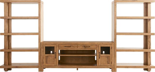 Edgewater Brown 3 Pc Wall Unit with 80 in. Console - Thumbnail - Image 1