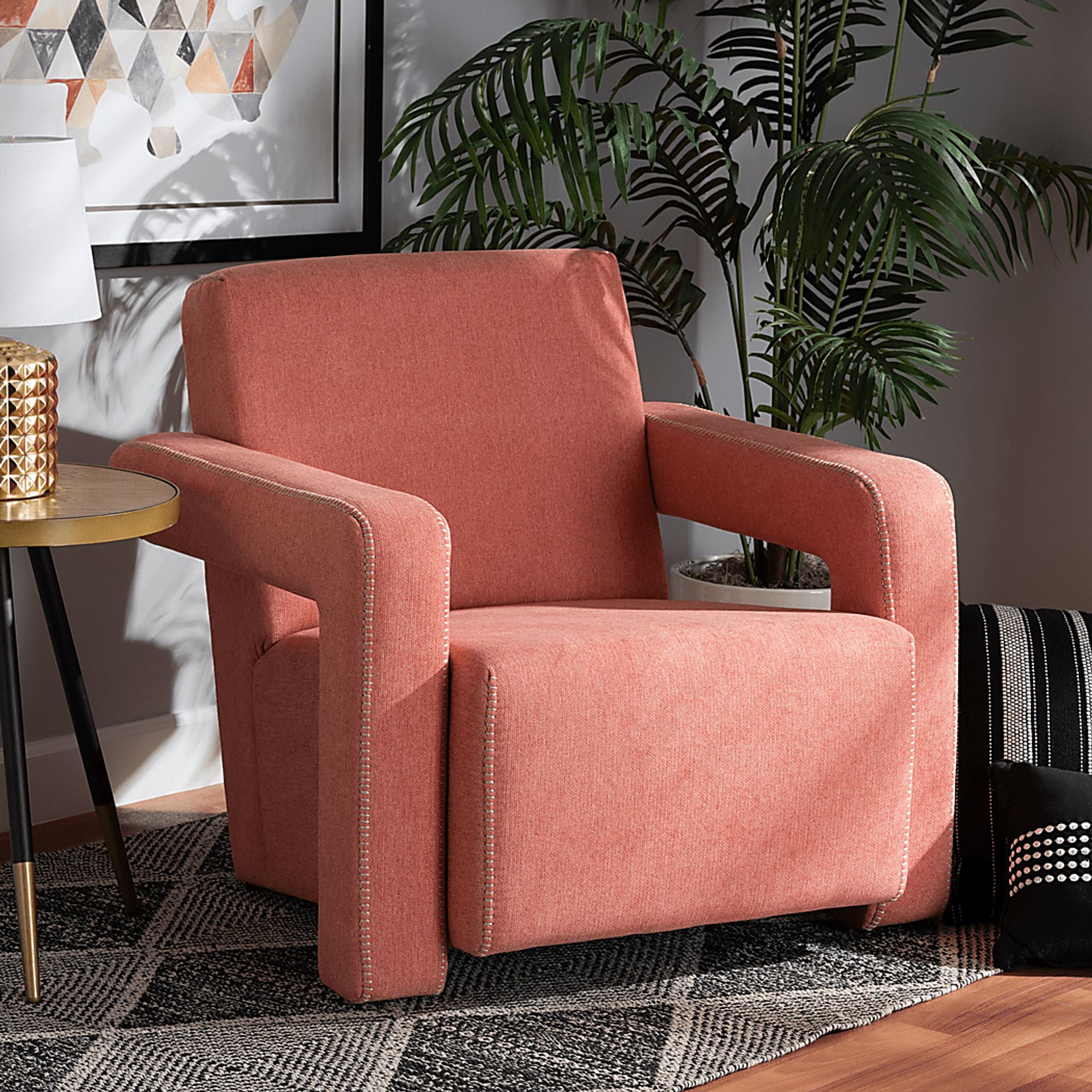 Ediane Light Red Accent Chair - Image 7