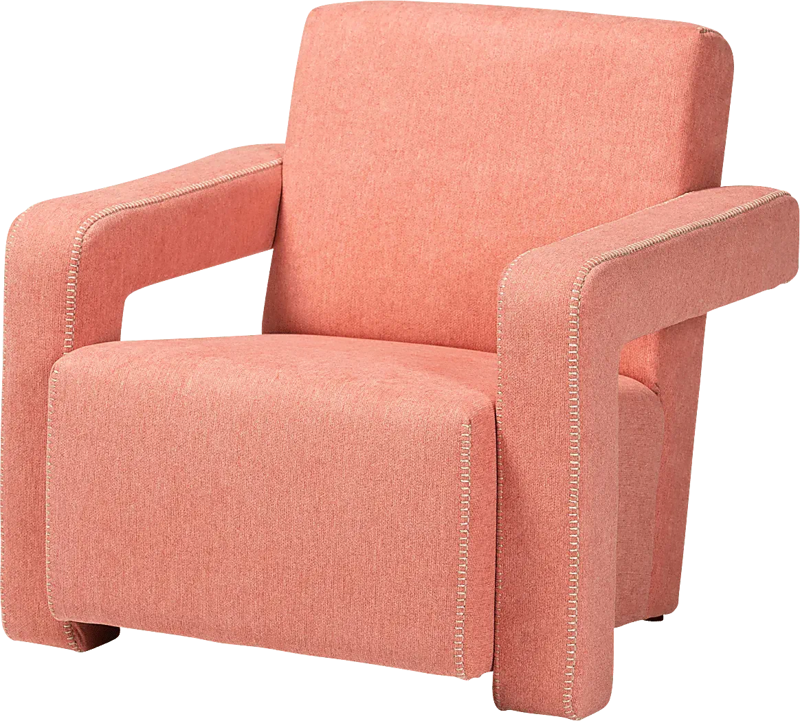 Ediane Light Red Polyester Fabric Accent Chair Rooms to Go