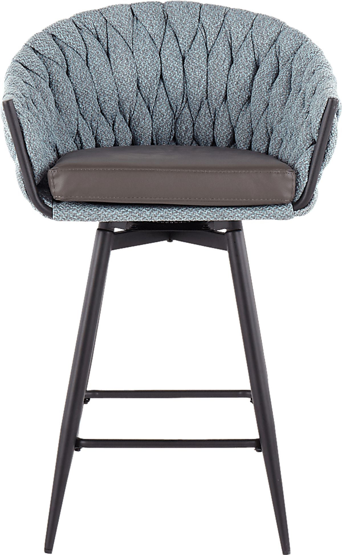 Edinger Black Black,Colors Blue Swivel Barstool | Rooms to Go