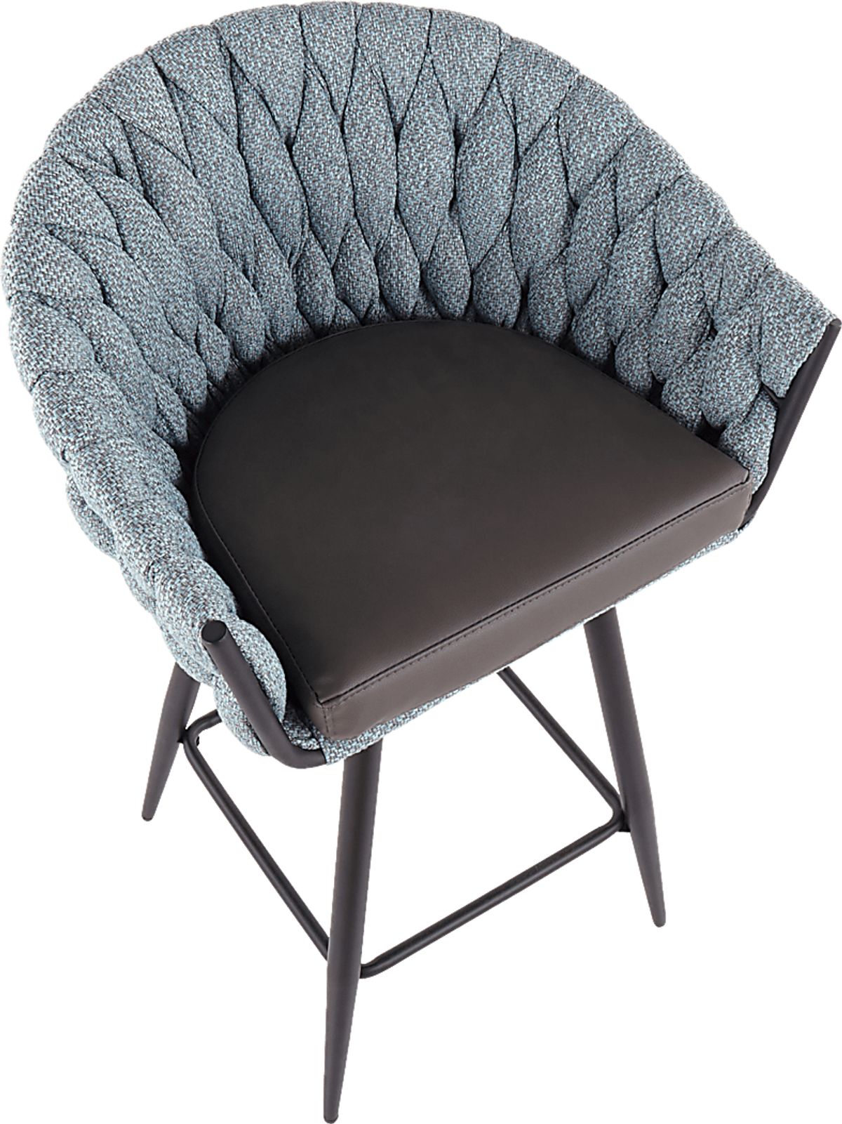 Edinger Black Black,Colors Blue Swivel Barstool | Rooms to Go