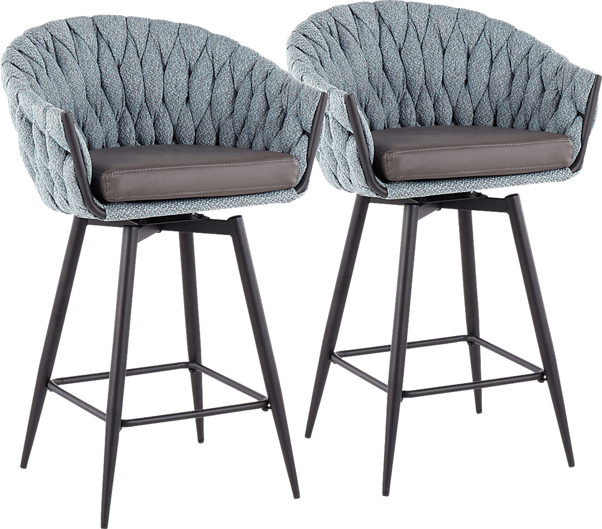 Edinger Blue Counter Height Stool, Set of 2 - Image 1