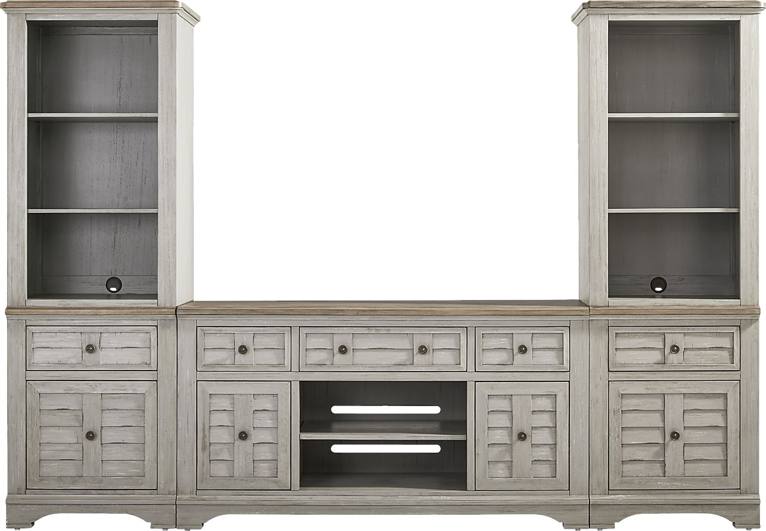Edisto Bay Gray 3 Pc Wall Unit with 64 in. Console