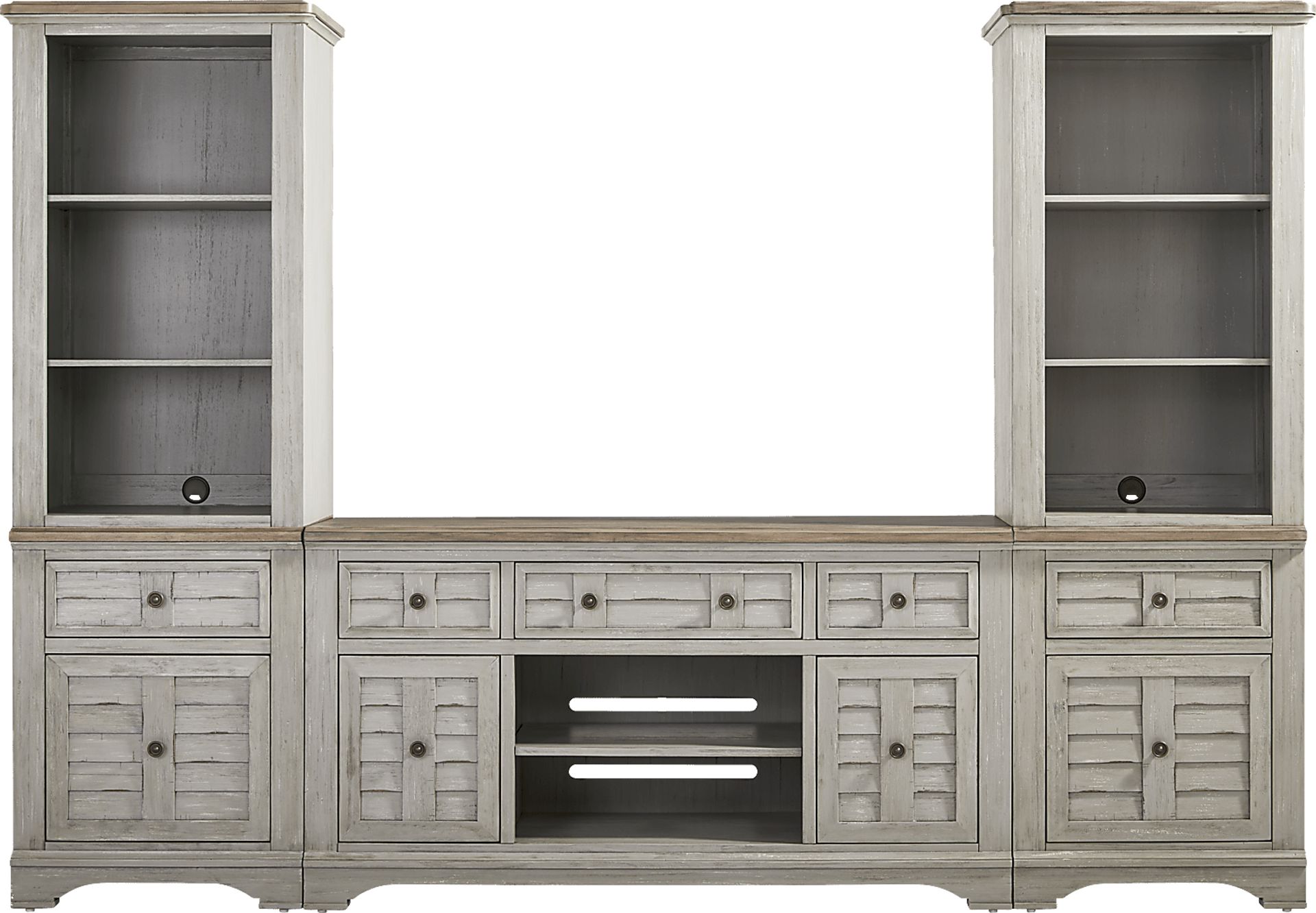 Edisto Bay Gray 3 Pc Wall Unit with 64 in. Console - Image 1