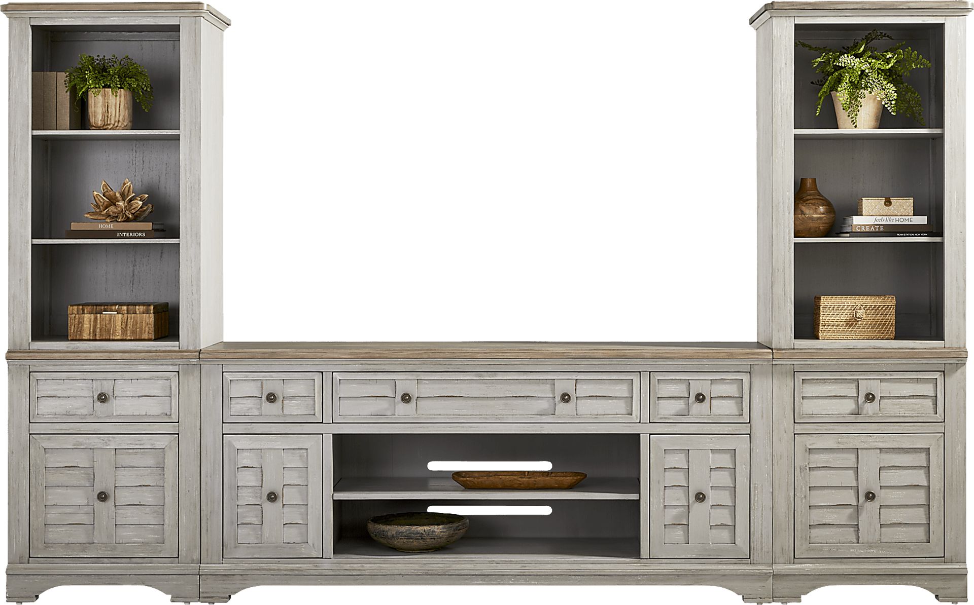 Edisto Bay Gray 3 Pc Wall Unit with 78 in. Console - Image 2
