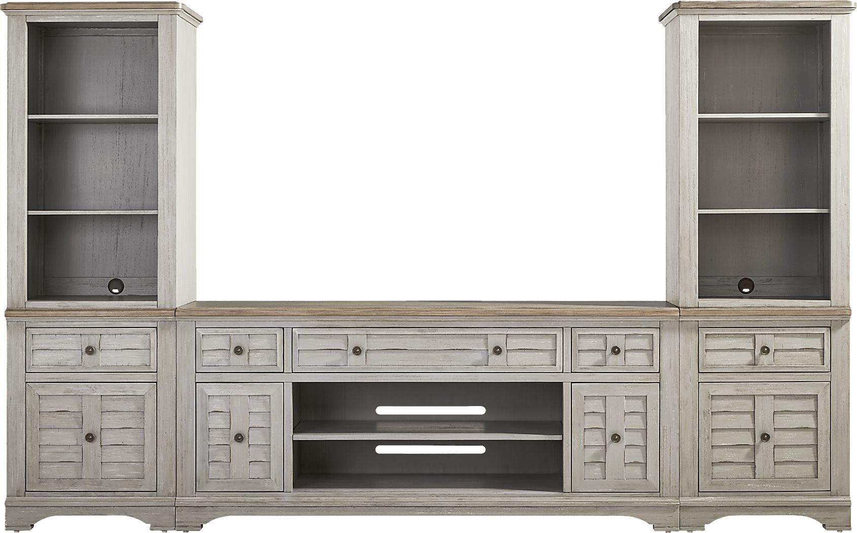 Edisto Bay Gray 3 Pc Wall Unit with 78 in. Console