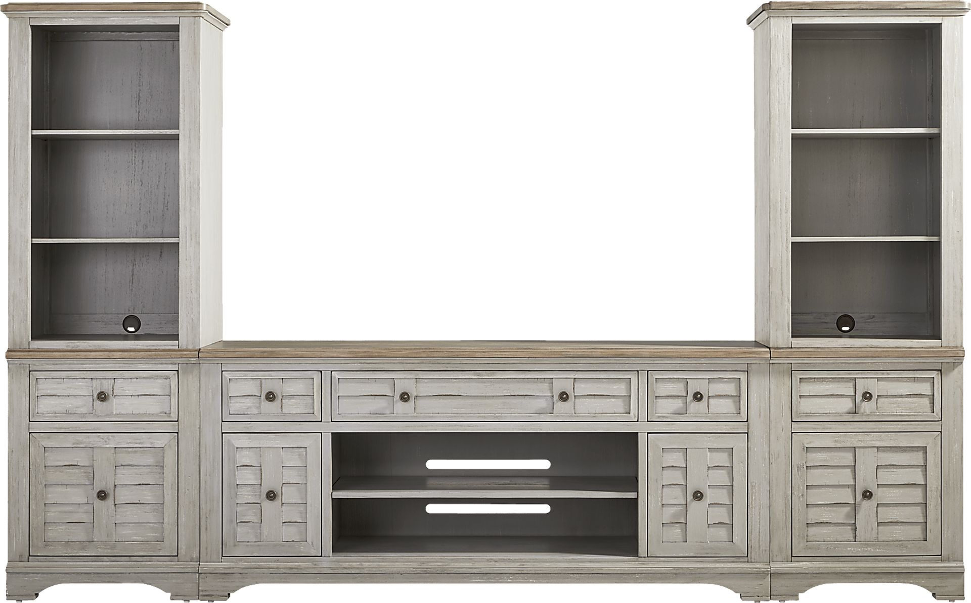 Edisto Bay Gray 3 Pc Wall Unit with 78 in. Console - Image 1