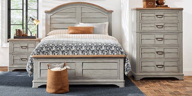 Edisto Bay Gray 3 Pc King Panel Bed - Thumbnail - Image 2