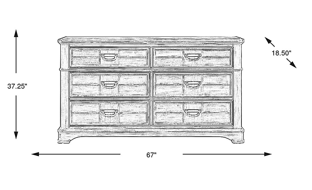Edisto Bay Gray Dresser