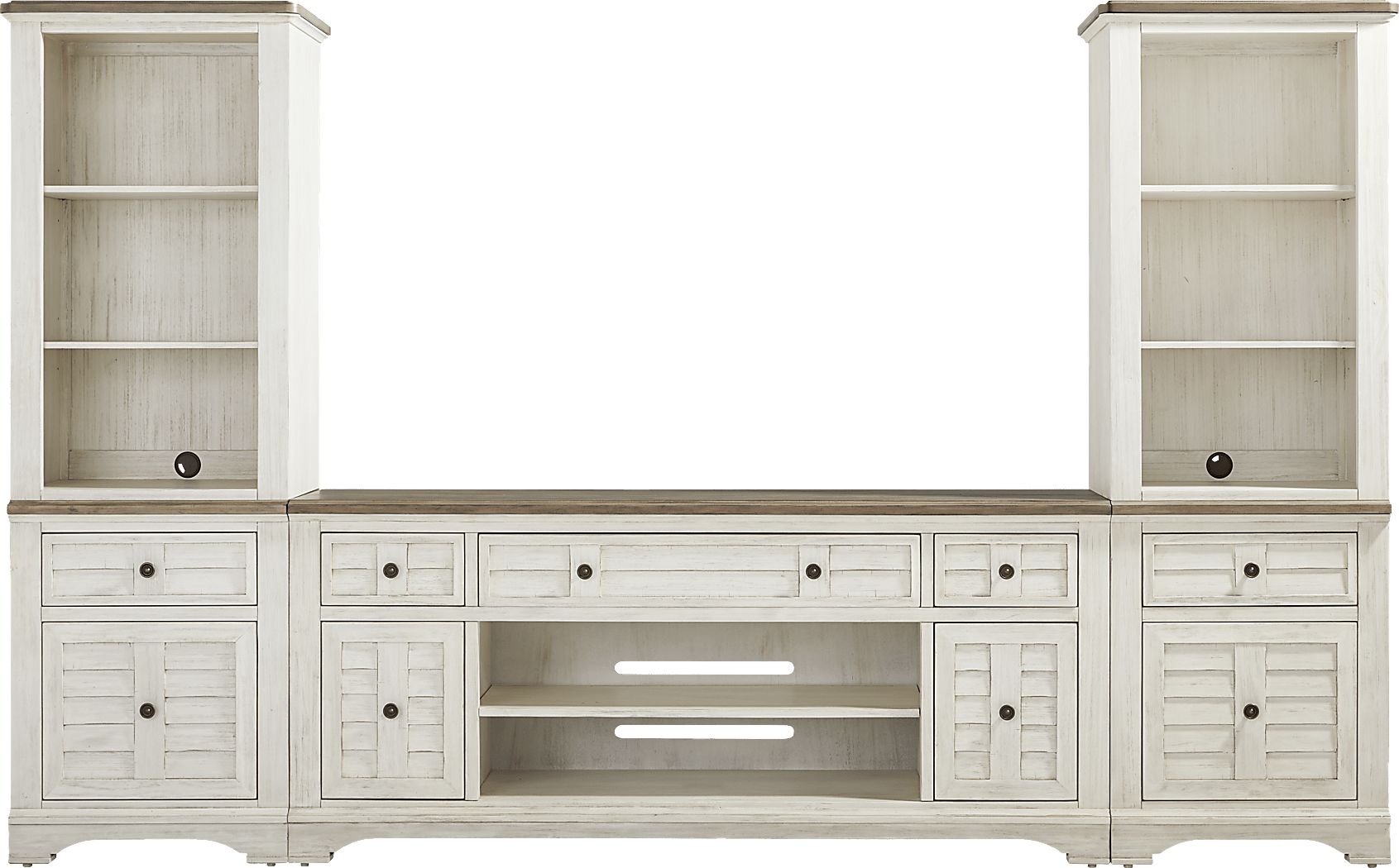Edisto Bay White 3 Pc Wall Unit with 78 in. Console