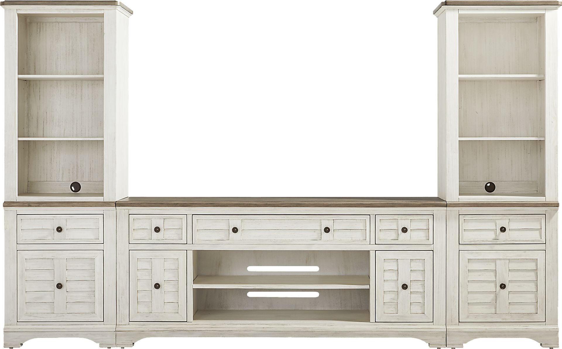 Edisto Bay White 3 Pc Wall Unit with 78 in. Console - Image 1
