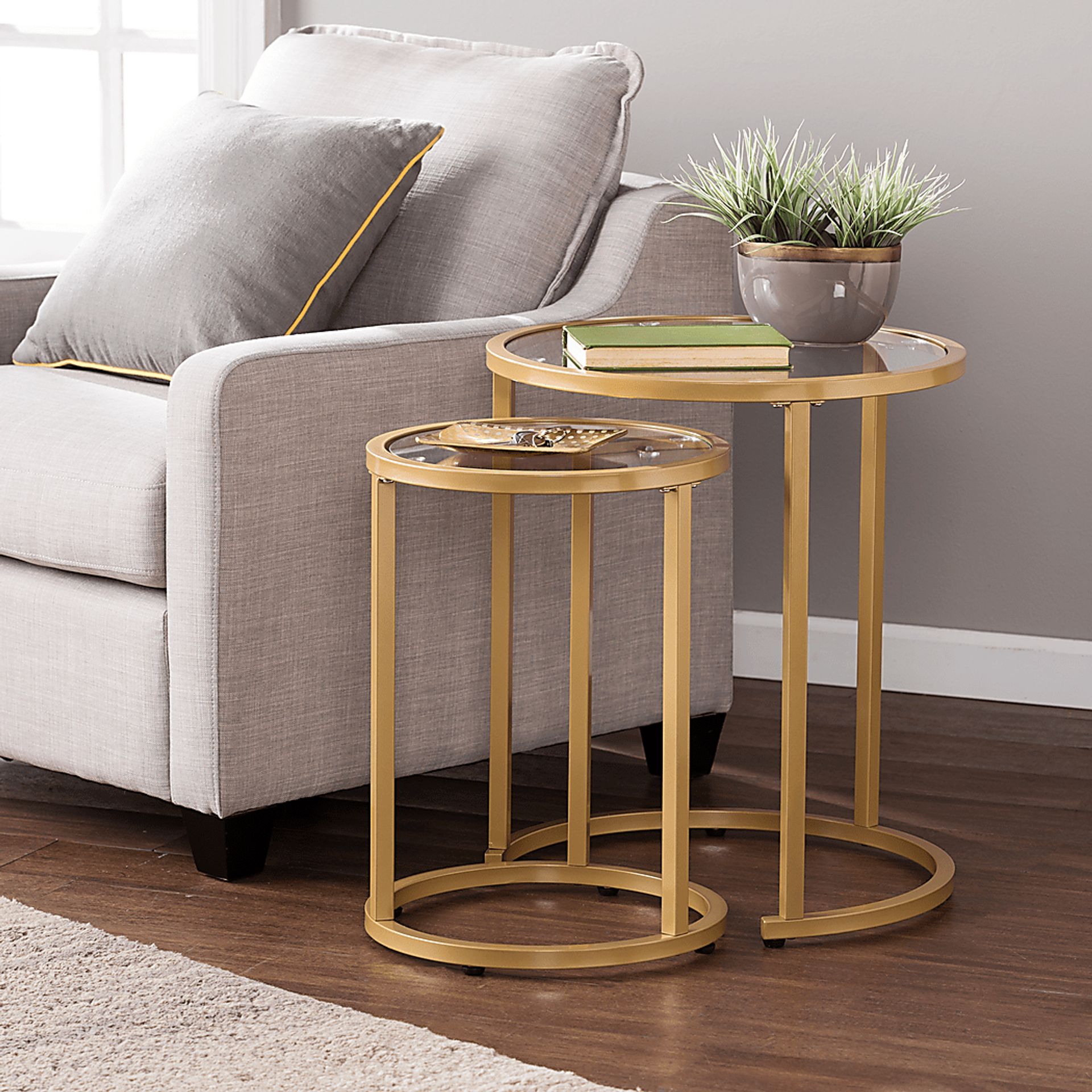 Edlie Gold Nesting Tables, Set of 2 - Image 2