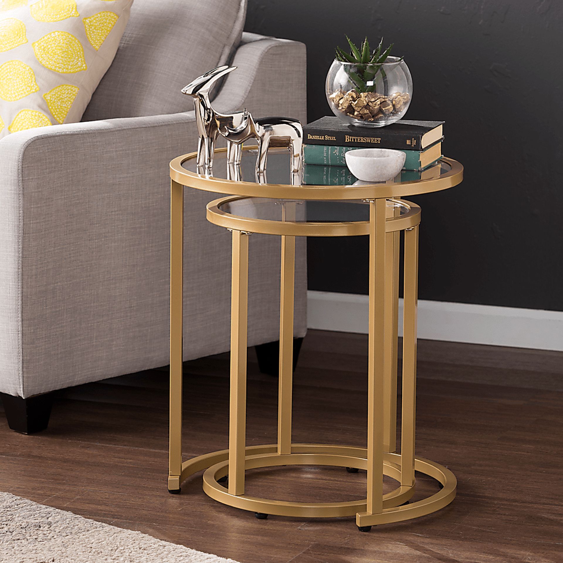 Edlie Gold Nesting Tables, Set of 2 - Image 3