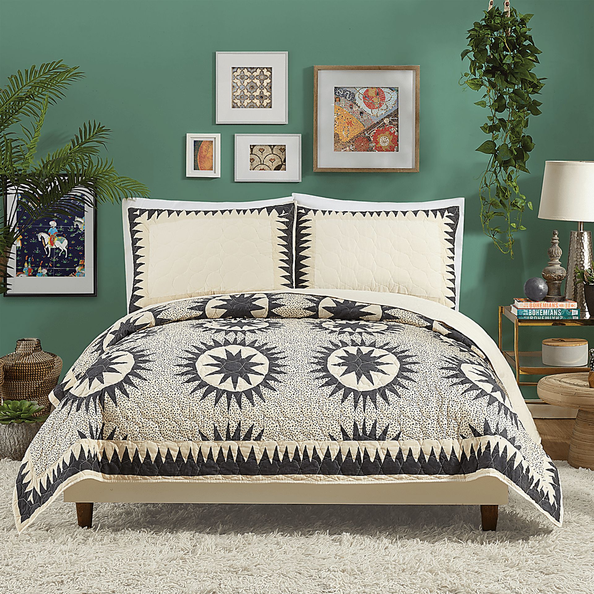 Edmarie Cream Full/Queen 3 Pc Quilt Set - Image 2