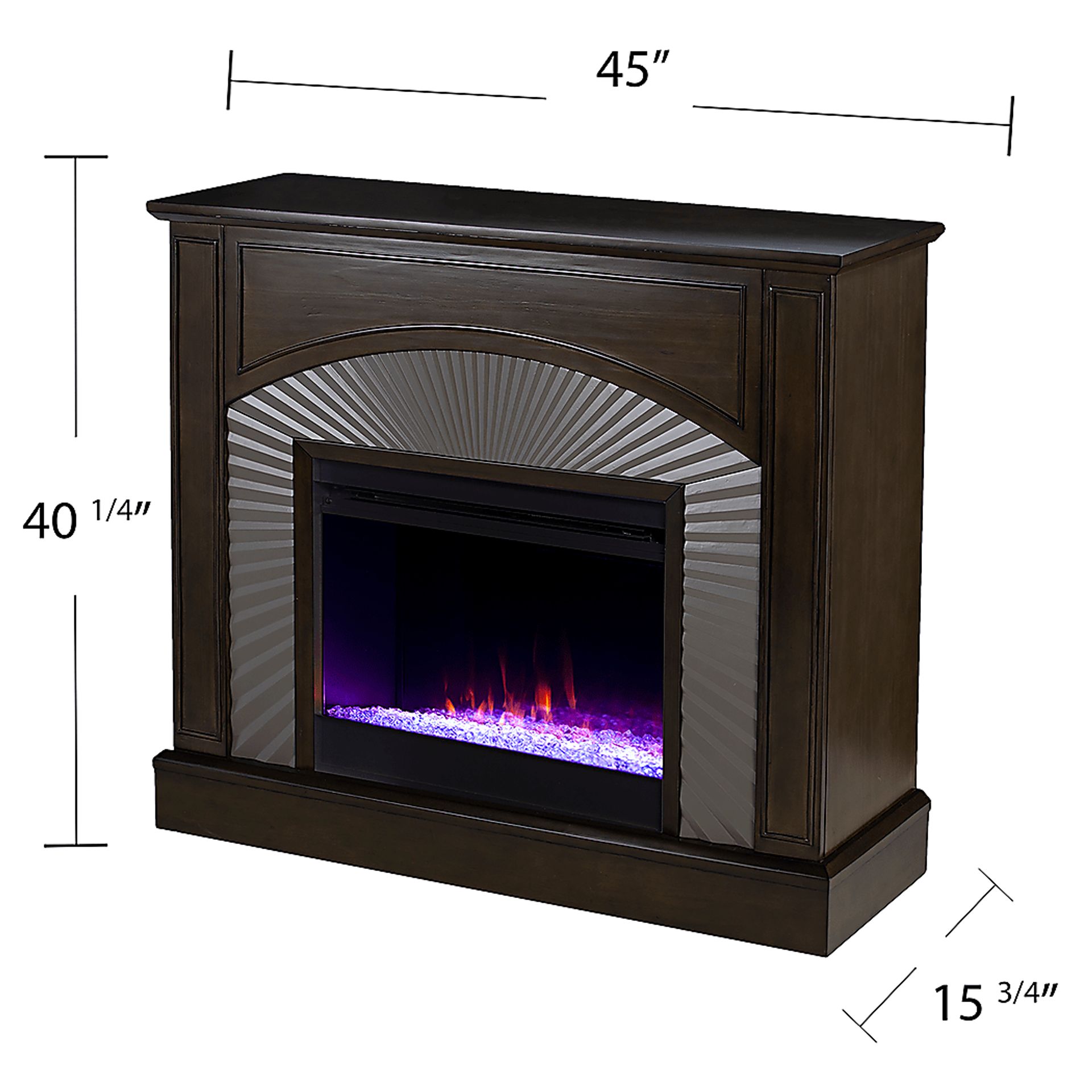 Edmarie I Brown 45 in. Console, With Color Changing Electric Fireplace - Image 8