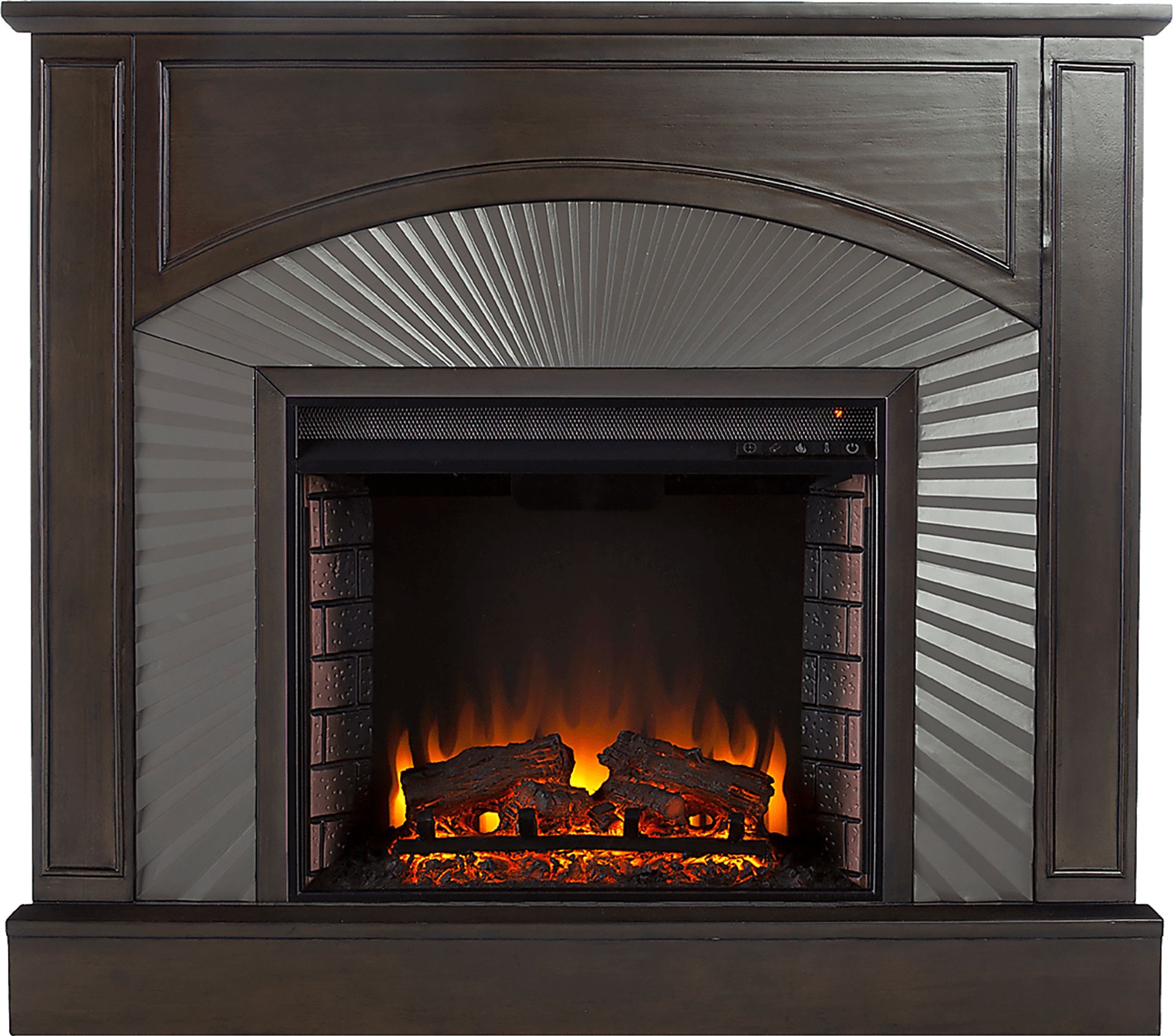 Edmarie II Brown 45 in. Console, With Electric Fireplace - Image 6
