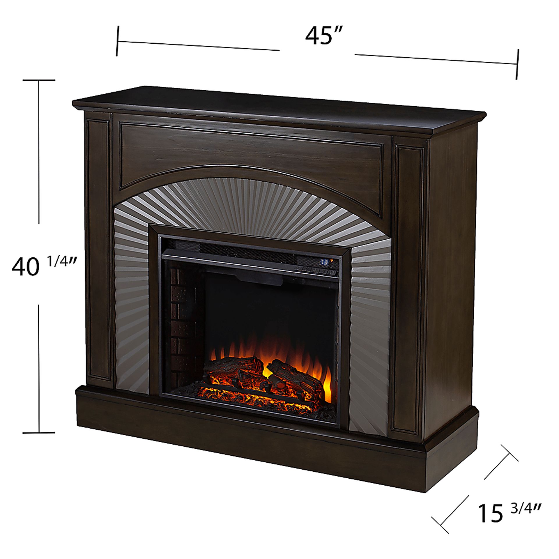 Edmarie II Brown 45 in. Console, With Electric Fireplace - Image 8